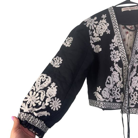 Free People Bali Mabel Jacket Large Cottahecore Boho Cowgirl Flounce Sleeve - Picture 8 of 11